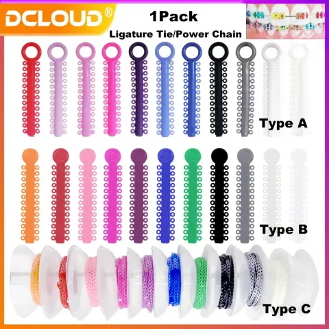 Colorful Elastic Ligature Ties and Power Chain · Image 1