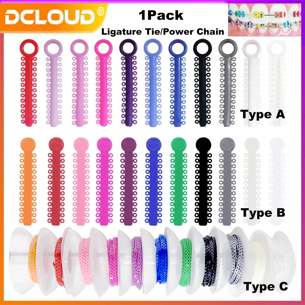 Colorful Elastic Ligature Ties and Power Chain · Image 1